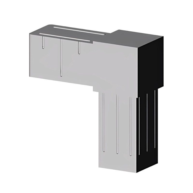 90° Winkel (2 Achsen, 2 Öffnungen) – für Rohr 40x40x2 mm - grau (Klemp) - Kunststoffverbinder für Quadratprofile Profile 90° Winkel (2 Achsen, 2 Öffnungen) – für Rohr 40x40x2 mm - grau (Klemp) - Kunststoffverbinder für Quadratprofile Profile