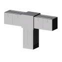 Connecteur en T (2 axes, 3 emplacements) – pour tube 40x40x2 mm - gris (Klemp)