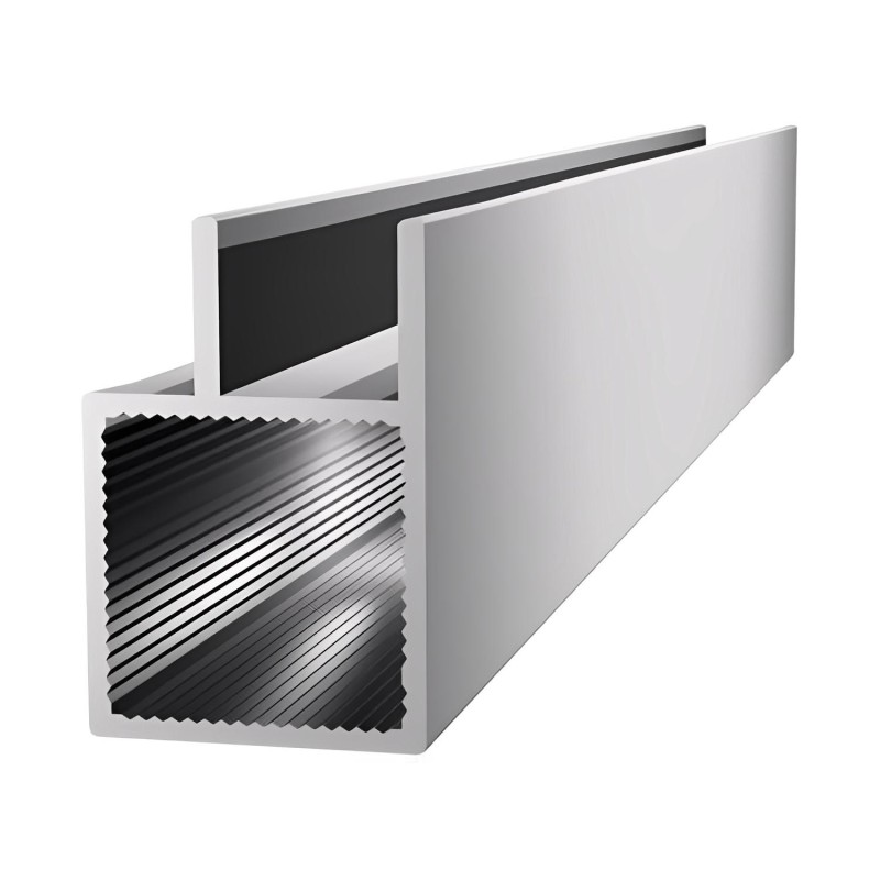 Quadratisches Aluminiumprofil mit Schiene – 20x20x2 mm - roh - 200 cm (Klemp) - Rohre Quadratisches Aluminiumprofil mit Schiene – 20x20x2 mm - roh - 200 cm (Klemp) - Rohre
