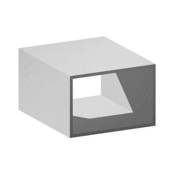 Rechteckiges Aluminiumprofil – 60x40x2 mm - roh - 200 cm (Klemp)