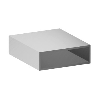 Profilé aluminium rectangulaire – 60x20x2 mm - brut - 200 cm (Klemp)