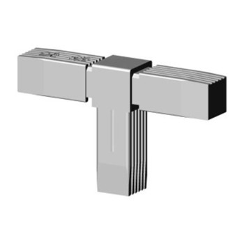 Giunto a T (2 assi, 3 ingressi) – per tubo 25x25x2 mm - grigio (Klemp)