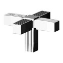 Cross Connector (3 axes, 5 slots) – for tube 25x25x1,5 mm - grey (Klemp)