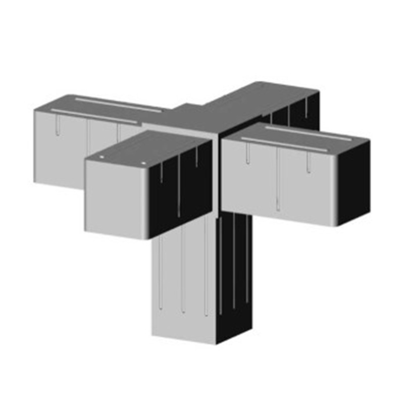 Kreuzverbinder (3 Achsen, 5 Öffnungen) – für Rohr 40x40x2 mm - grau (Klemp) - Kunststoffverbinder für Quadratprofile Profile Kreuzverbinder (3 Achsen, 5 Öffnungen) – für Rohr 40x40x2 mm - grau (Klemp) - Kunststoffverbinder für Quadratprofile Profile