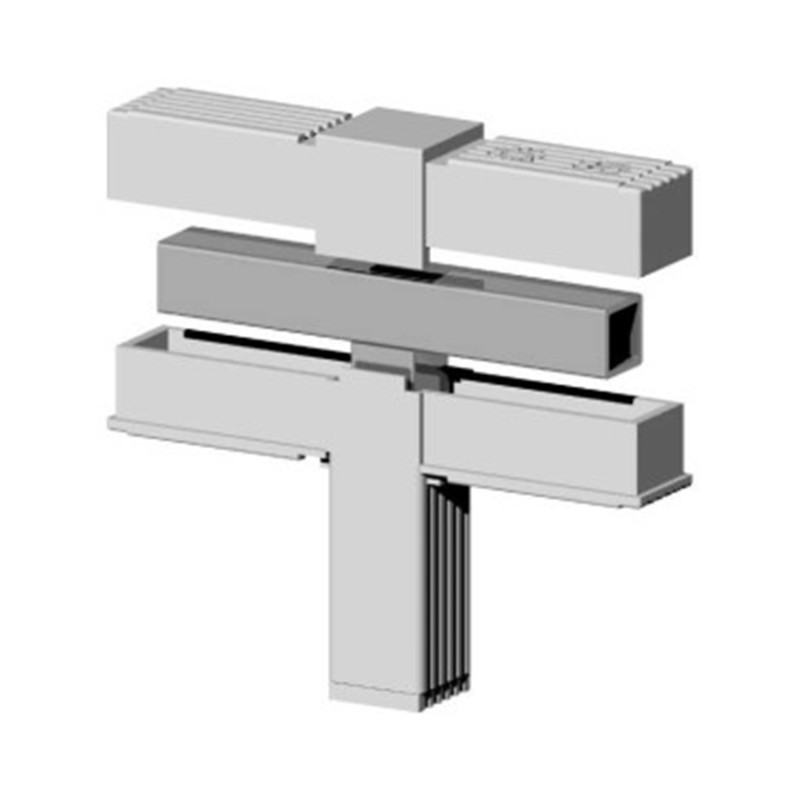 T-Verbindungsstück (2 Achsen, 3 Öffnungen) – für Rohr 25x25x2 mm - grau (Klemp) - Kunststoffverbinder für Quadratprofile Profile T-Verbindungsstück (2 Achsen, 3 Öffnungen) – für Rohr 25x25x2 mm - grau (Klemp) - Kunststoffverbinder für Quadratprofile Profile