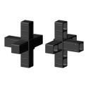 Cross Connector (3 axes, 5 slots) – for tube 25x25x2 mm - black (Klemp)