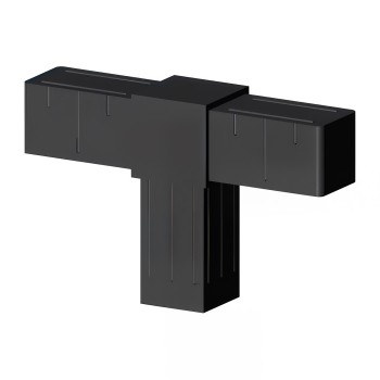 T-Verbindungsstück (2 Achsen, 3 Öffnungen) – für Rohr 40x40x2 mm - schwarz (Klemp)
