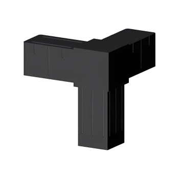 Giunto a T angolare (3 assi, 3 ingressi) – per tubo 40x40x2 mm - nero (Klemp)