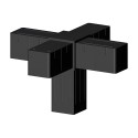 Kreuzverbinder (3 Achsen, 5 Öffnungen) – für Rohr 40x40x2 mm - schwarz (Klemp)