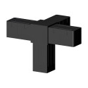 Corner Elbow (3 axes, 4 slots) – for tube 40x40x2 mm - black (Klemp)