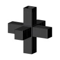 Giunto a croce (3 assi, 6 ingressi) – per tubo 40x40x2 mm - nero (Klemp)