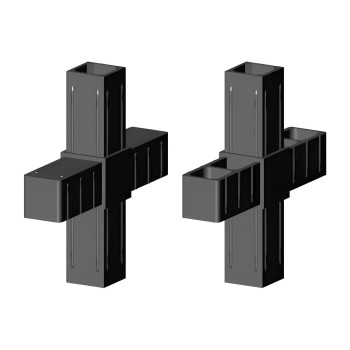 Giunto a croce (2 assi, 4 ingressi) – per tubo 25x25x2 mm - nero (Klemp)