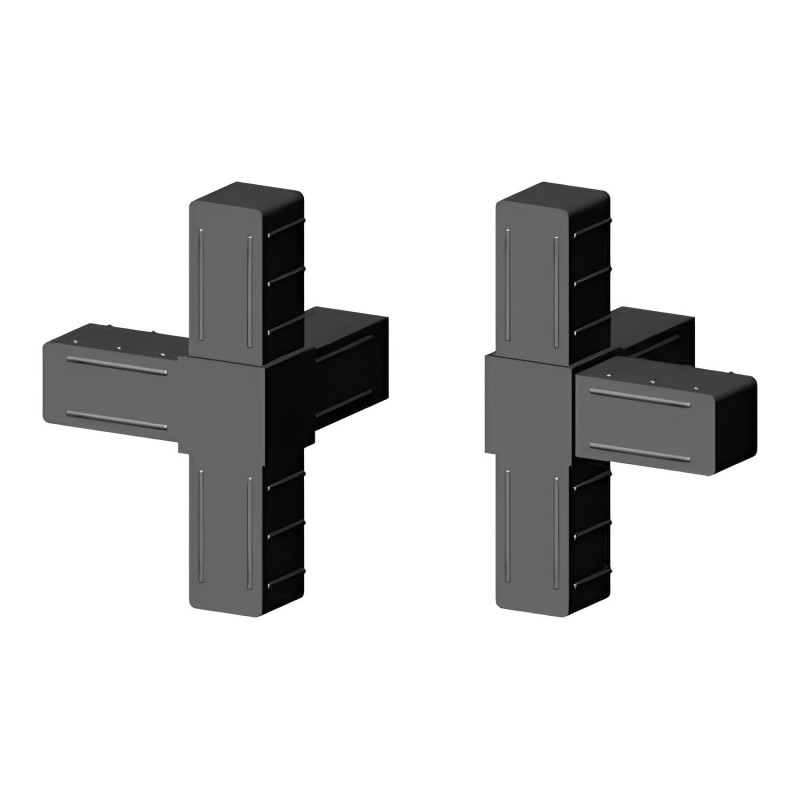 Conector cruzado (2 ejes, 4 entradas) – para tubo 30x30x2 mm - negro (Klemp) - Conectores de plástico para perfiles cuadrados Conector cruzado (2 ejes, 4 entradas) – para tubo 30x30x2 mm - negro (Klemp) - Conectores de plástico para perfiles cuadrados