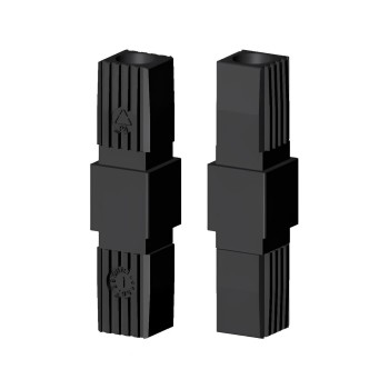 Connecteur droit / Raccord / Extension – pour tube 40x40x2 mm - noir (Klemp)
