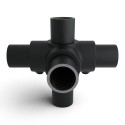 4-weg kruisstuk - Typ 26C, 33,7 mm , Zwart (Klemp)