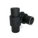 Rohrverbinder Kreuzstück Vorgesetzt 90° - Typ 28E - 48,3 mm (Schwarz) (Klemp)