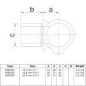 Rohrverbinder Intern Drehstück T-stück - Typ 5E - 48,3 mm (Klemp)