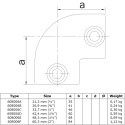 Coude 90° Typ 6B, 26,9 mm, Galvanisé (Klemp) Coude 90° Typ 6B, 26,9 mm, Galvanisé (Klemp)