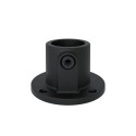 Rohrverbinder Runde Fußplatte durchgehend - Typ 10TB - 26,9 mm (Schwarz) (Klemp)