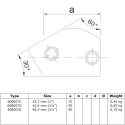 Ángulo variable corto ajustable Typ 7E, 48,3 mm, Galvanizado (Klemp)
