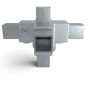 Four Socket Cross Typ 26S, 25 mm, Galvanized (Klemp)