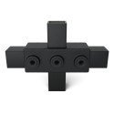 Two Socket Cross Typ 22S, 25 mm, Black (Klemp)
