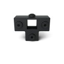 T-Stück für Stützrohr - 25 mm - Typ 24S-25-B (schwarz) (Klemp)