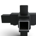 Kreuzstück für Stützrohr - 25 mm - Typ 26S-25-B (schwarz) (Klemp)