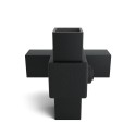 Kreuzstück, vorgesetzt, 90° 25 mm - Typ 28S-25-B (schwarz) (Klemp)