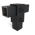 Quadratische Rohrverbinder T-stück - Typ 2S-40 - 40 mm (schwarz) (Klemp)