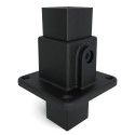 Quadratische Rohrverbinder Quadratische Fußplatte - Typ 10S-40 - 40 mm (schwarz) (Klemp)