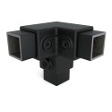 Quadratische Rohrverbinder Dreiweg Eckstück 90° - Typ 18S-40 - 40 mm (schwarz) (Klemp)
