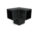 Quadratische Rohrverbinder Dreiweg Eckstück 90° - Typ 18S-40 - 40 mm (schwarz) (Klemp)