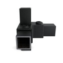 Quadratische Rohrverbinder Eckstück Durchgehend - Typ 20S-40 - 40 mm (schwarz) (Klemp)