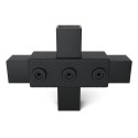 Quadratische Rohrverbinder Kreuzstück Durchgehend - Typ 22S-40 - 40 mm (schwarz) (Klemp)