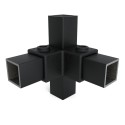 Quadratische Rohrverbinder Eckstück Durchgehend - Typ 20S-40 - 40 mm (schwarz) (Klemp)