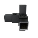 Quadratische Rohrverbinder Eckstück Durchgehend - Typ 20S-40 - 40 mm (schwarz) (Klemp)