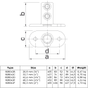 Railing Base FlangeTyp 12D, 42,4 mm, Galvanized (Klemp) Railing Base FlangeTyp 12D, 42,4 mm, Galvanized (Klemp)