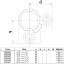 Three Way Top Corner 90°Typ 18F, 60,3 mm, Galvanized (Klemp) Three Way Top Corner 90°Typ 18F, 60,3 mm, Galvanized (Klemp)