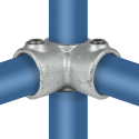 Hoekstuk doorlopende staander Typ 20D, 42,4 mm, Thermisch verzinkt (Klemp) Hoekstuk doorlopende staander Typ 20D, 42,4 mm, Thermisch verzinkt (Klemp)