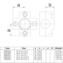 Four Socket CrossTyp 26E, 48,3 mm, Galvanized (Klemp)