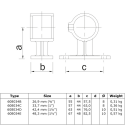Soporte de pasamanos Typ 34B, 26,9 mm, Galvanizado (Klemp) Soporte de pasamanos Typ 34B, 26,9 mm, Galvanizado (Klemp)