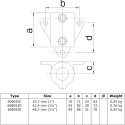 Podstawa ścienna Typ 53D, 42,4 mm, Ocynk (Klemp) Podstawa ścienna Typ 53D, 42,4 mm, Ocynk (Klemp)