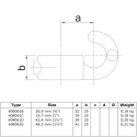 Gancio Typ 61B, 26,9 mm, Zincato (Klemp)