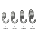 Pierścień z hakiem Typ 61C, 33,7 mm , Ocynk (Klemp)