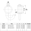 Wieszak Typ 64B, 26,9 mm, Ocynk (Klemp) Wieszak Typ 64B, 26,9 mm, Ocynk (Klemp)