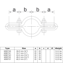 Rohrverbinder Gitterhalter Doppel - Typ 71D - 42,4 mm (Klemp) Rohrverbinder Gitterhalter Doppel - Typ 71D - 42,4 mm (Klemp)