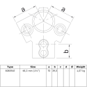 Łącznik kalenicowy dachu Typ 91E, 48,3 mm, Ocynk (Klemp) Łącznik kalenicowy dachu Typ 91E, 48,3 mm, Ocynk (Klemp)