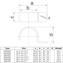 Uchwyt montażowy blatu Typ 100B, 26,9 mm, Ocynk (Klemp) Uchwyt montażowy blatu Typ 100B, 26,9 mm, Ocynk (Klemp)