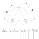 Variable Elbow 40° - 70° - Typ 123E - 48,3 mm (Klemp) Variable Elbow 40° - 70° - Typ 123E - 48,3 mm (Klemp)